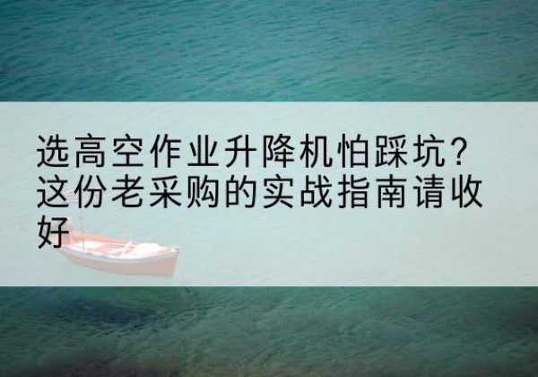 奉贤区高空作业升降机厂家推荐-选高空作业升降机怕踩坑？这份老采购的实战指南请收好